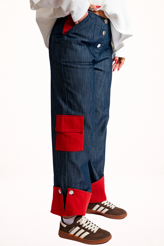 Denim Cargo Jeans