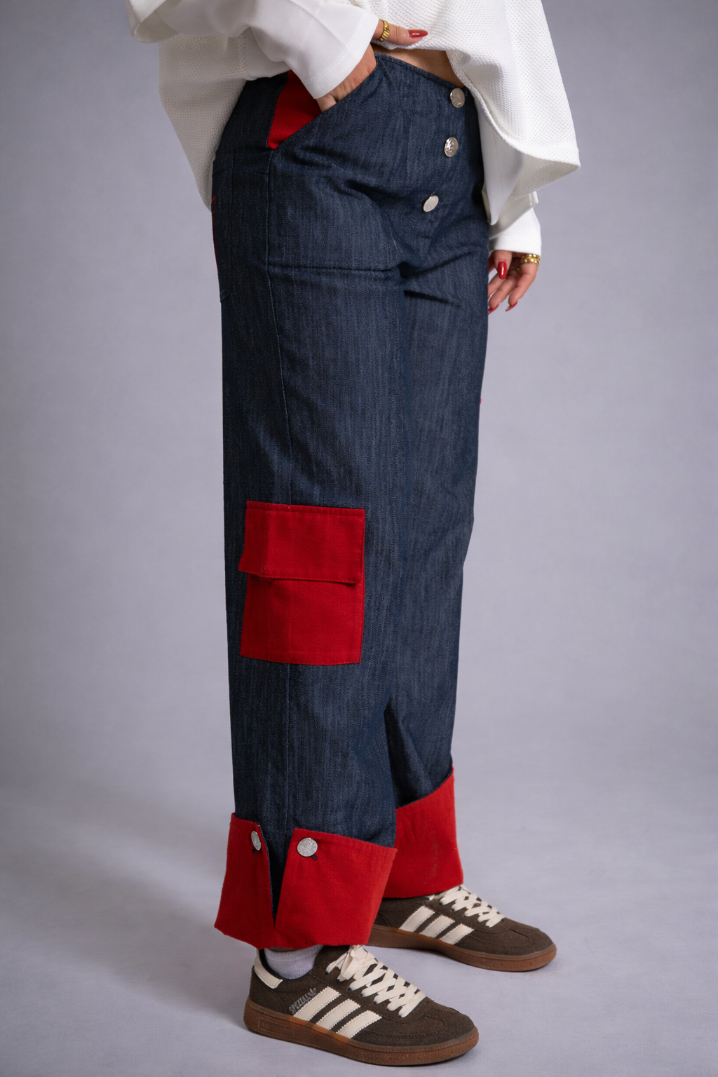 Denim Cargo Pants