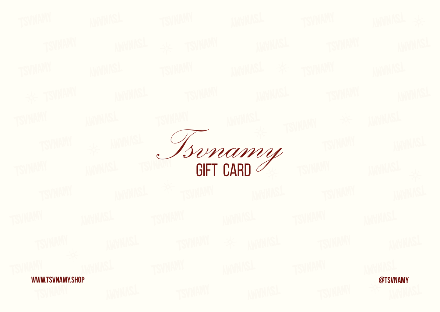 Tsvnamy Virtual Gift Card